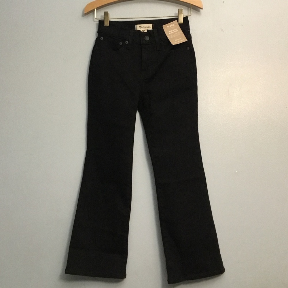 Madewell Women's Black Flare Stretch Jeans NWT, Size 24P